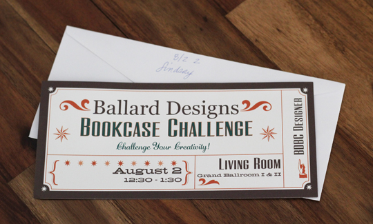Ballard Designs Bookcase Challenge Invitation